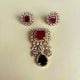 Handmade Brass Metal Jewellery Ruby Green Tikka Set